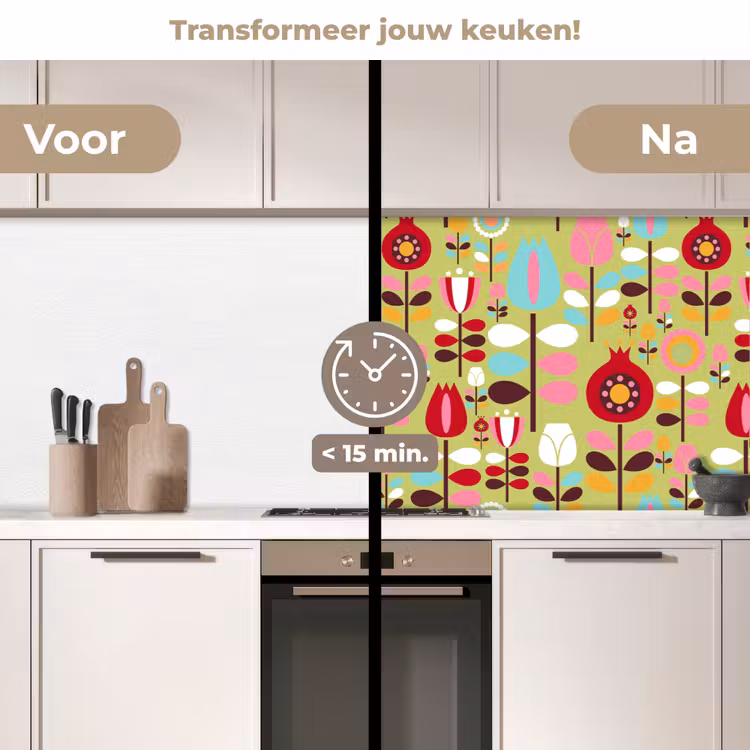 Keuken achterwand - Patronen - Bloemen - Kleuren — 3