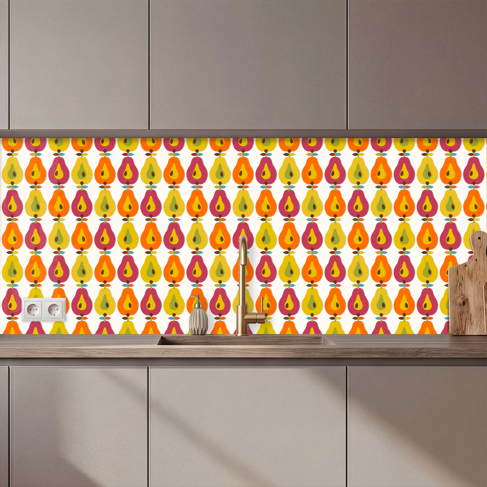 Keuken achterwand - Retro - Design - Peer - Fruit — 1