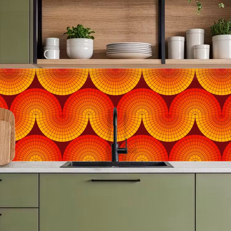 Keuken achterwand - Design - Retro - Rood - Abstract — 7