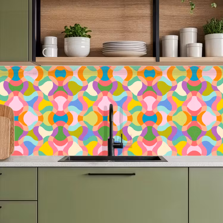 Keuken achterwand - Design - Abstract - Kleuren - Retro — 7