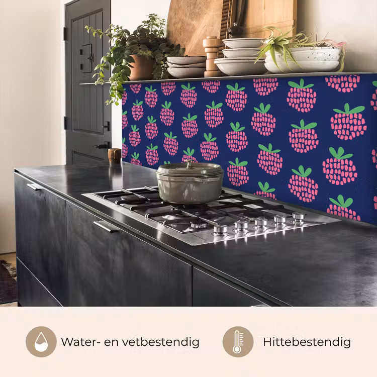 Keuken achterwand - Patroon - Framboos - Retro — 5
