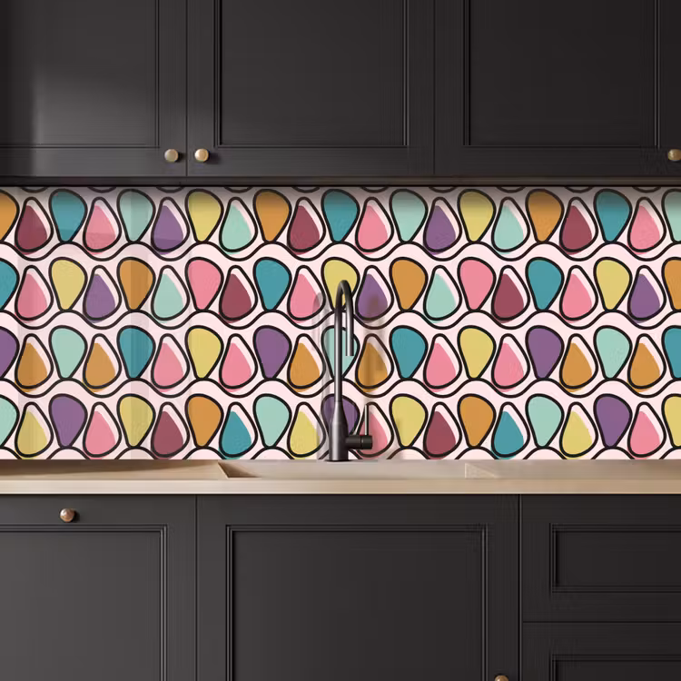 Keuken achterwand - Patroon - Ovaal - Pastel — 6