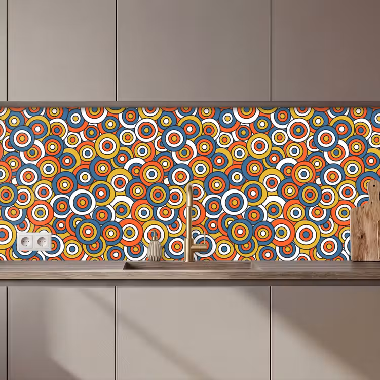 Keuken achterwand - Patroon - Retro - Cirkel — 1