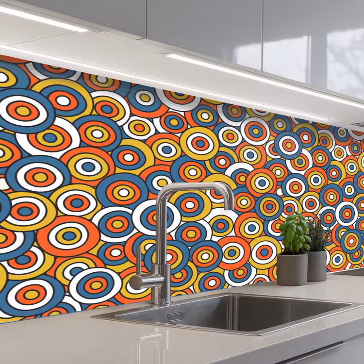 Keuken achterwand - Patroon - Retro - Cirkel — 2