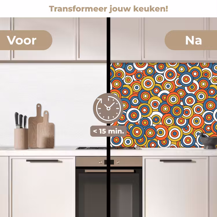 Keuken achterwand - Patroon - Retro - Cirkel — 3