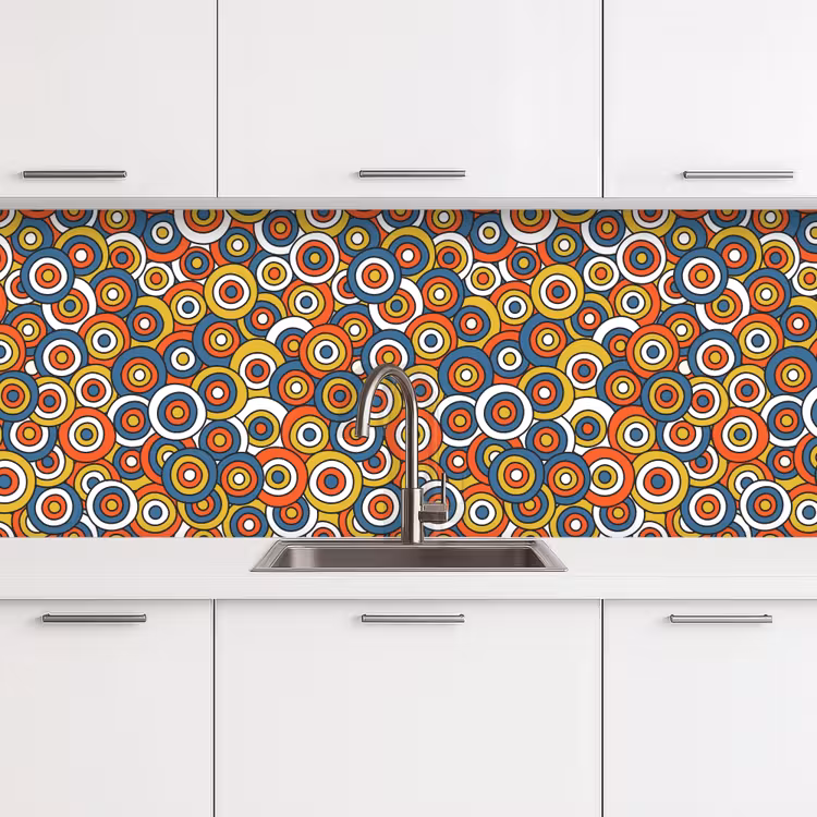Keuken achterwand - Patroon - Retro - Cirkel — 4