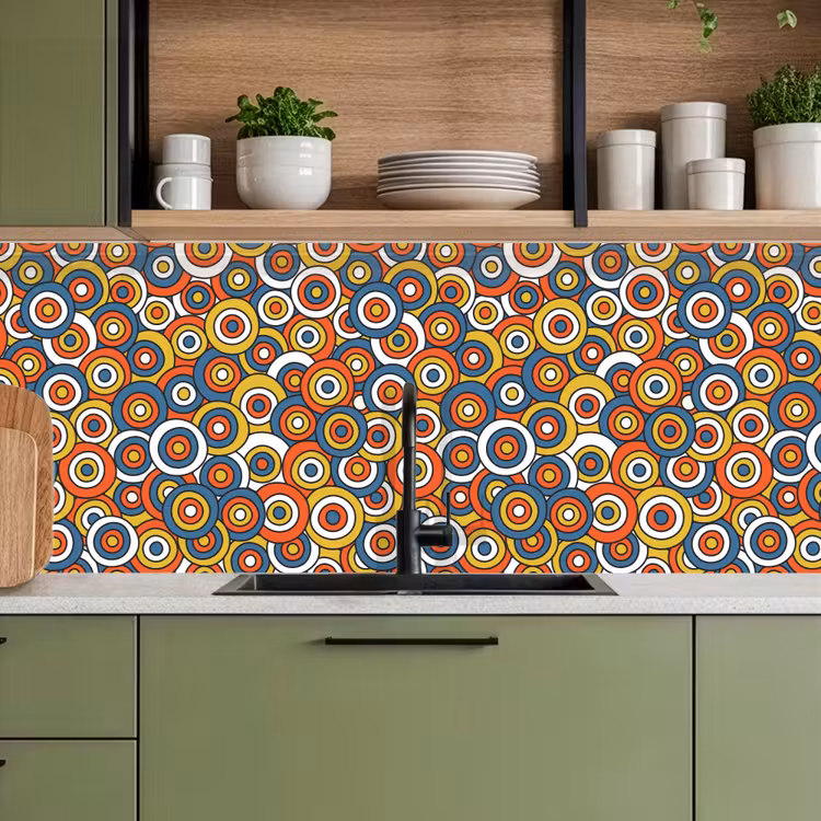 Keuken achterwand - Patroon - Retro - Cirkel — 7