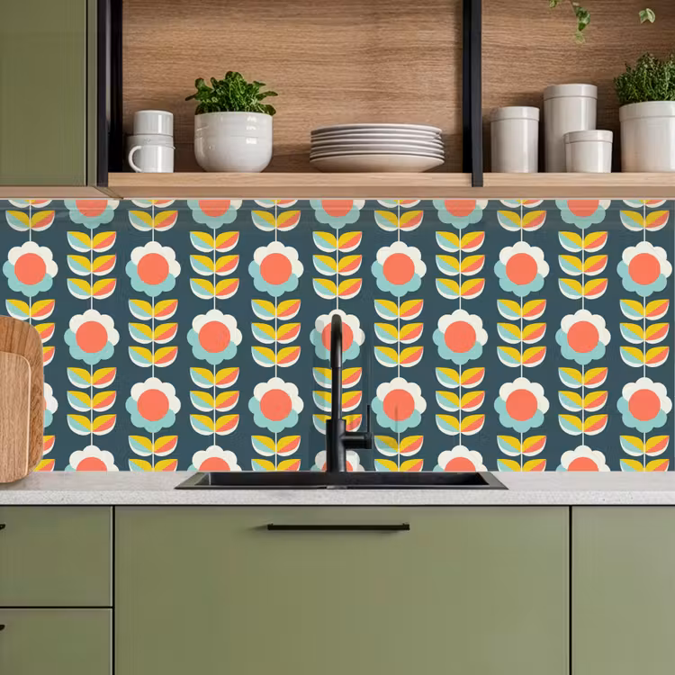 Keuken achterwand - Retro - Bloemen - Scandinavisch — 7