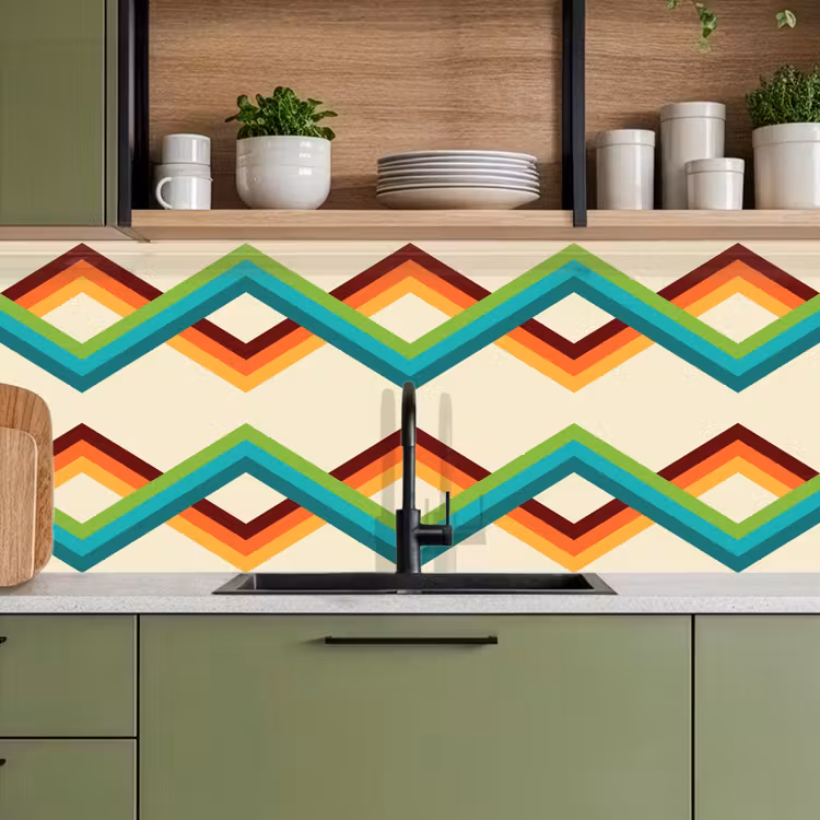 Keuken achterwand - Retro - Strepen - Design - Seventies — 7