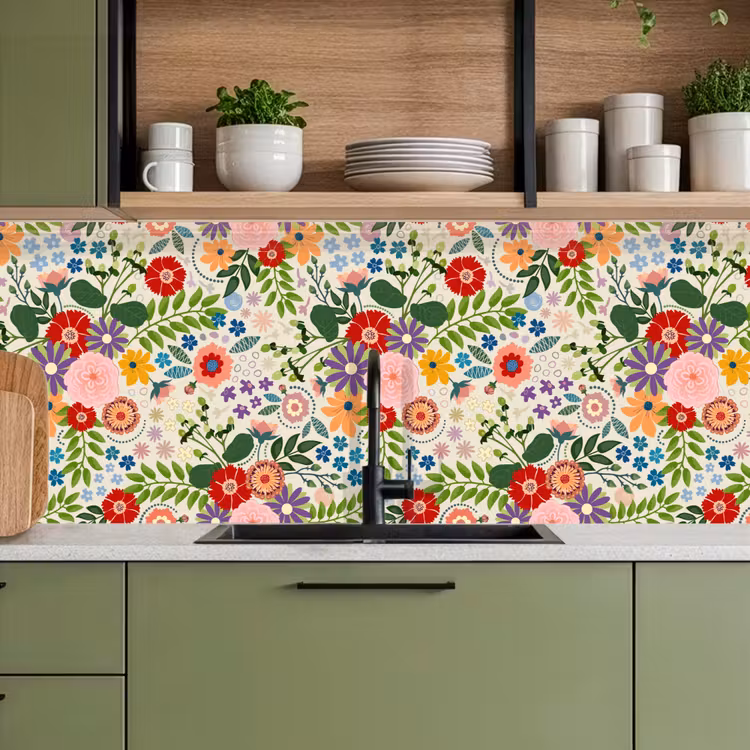 Keuken achterwand - Bladeren - Bloemen - Design — 7