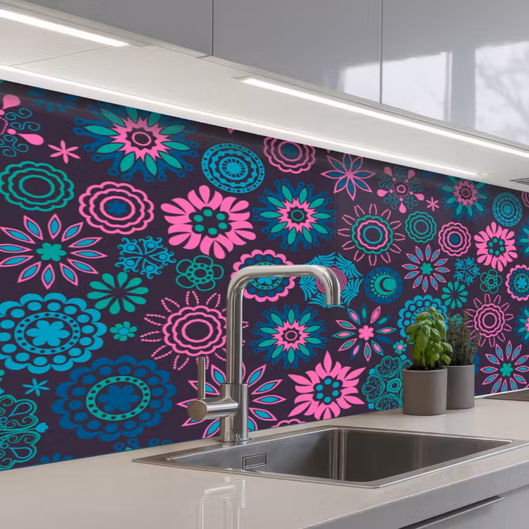 Keuken achterwand - Neon - Bloemen - Patronen — 2