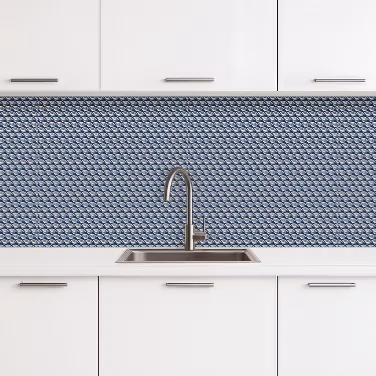 Keuken achterwand - Japan - Blauw - Wit - Patronen — 4