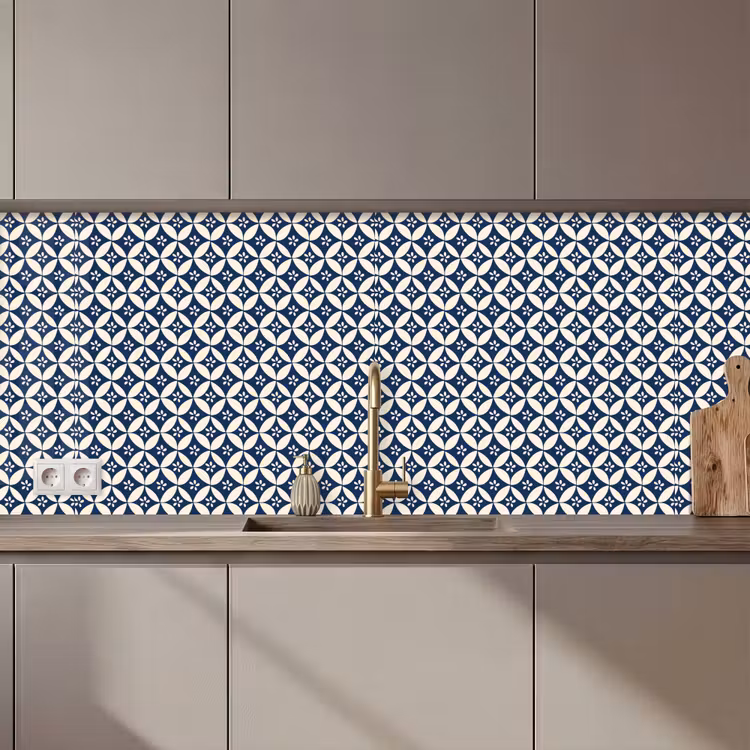 Keuken achterwand - Japan - Patronen - Blauw — 1