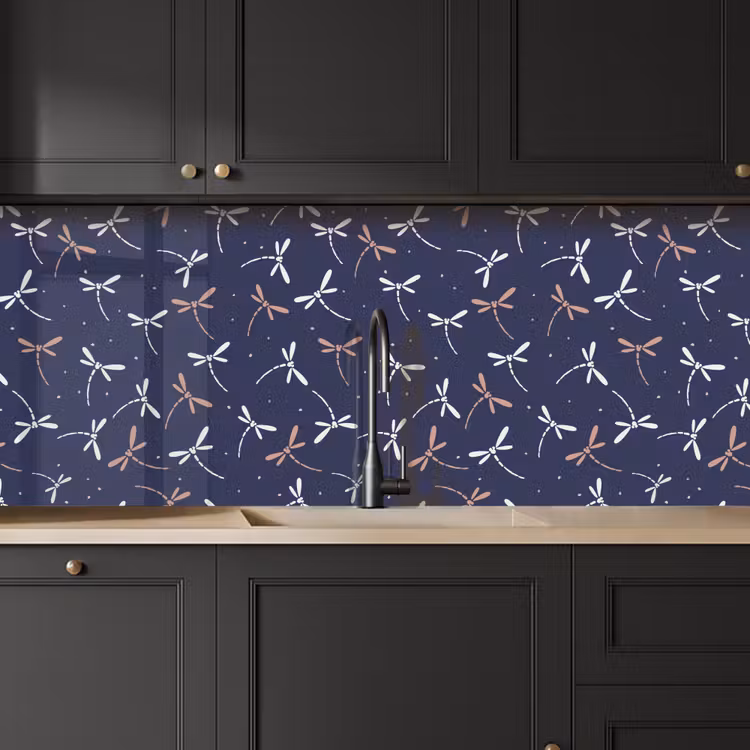 Keuken achterwand - Libelle - Patronen - Pastel - Japans — 6