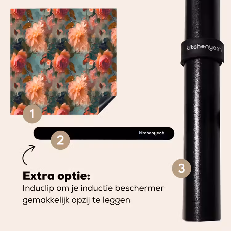 Inductie beschermer - Roze - Patroon - Bloemen — 8