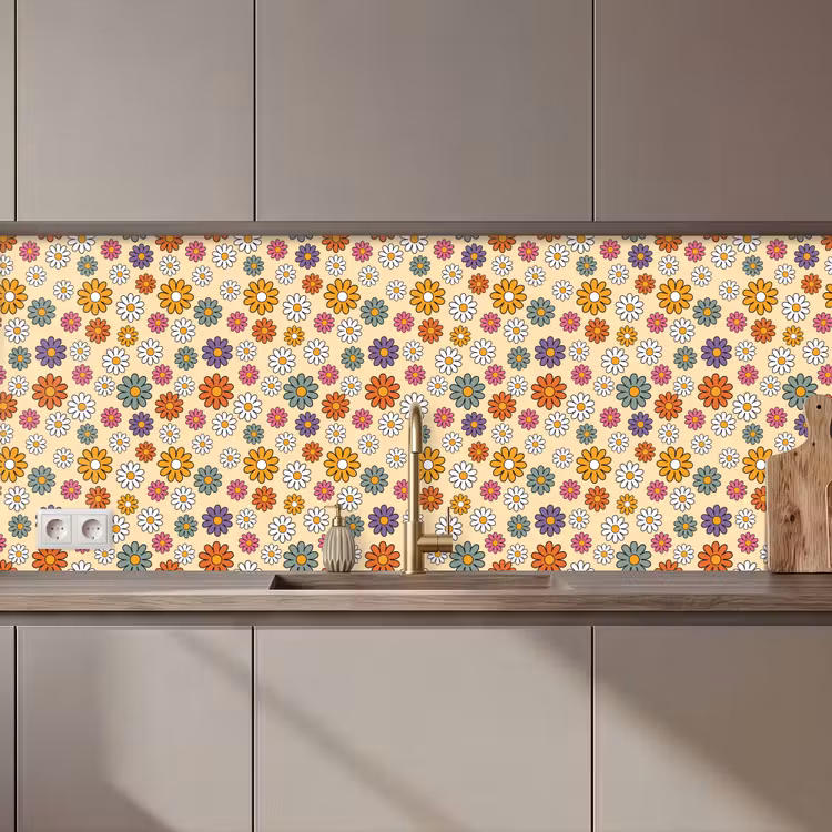 Keuken achterwand - Vintage - Patronen - Bloem - Planten — 1