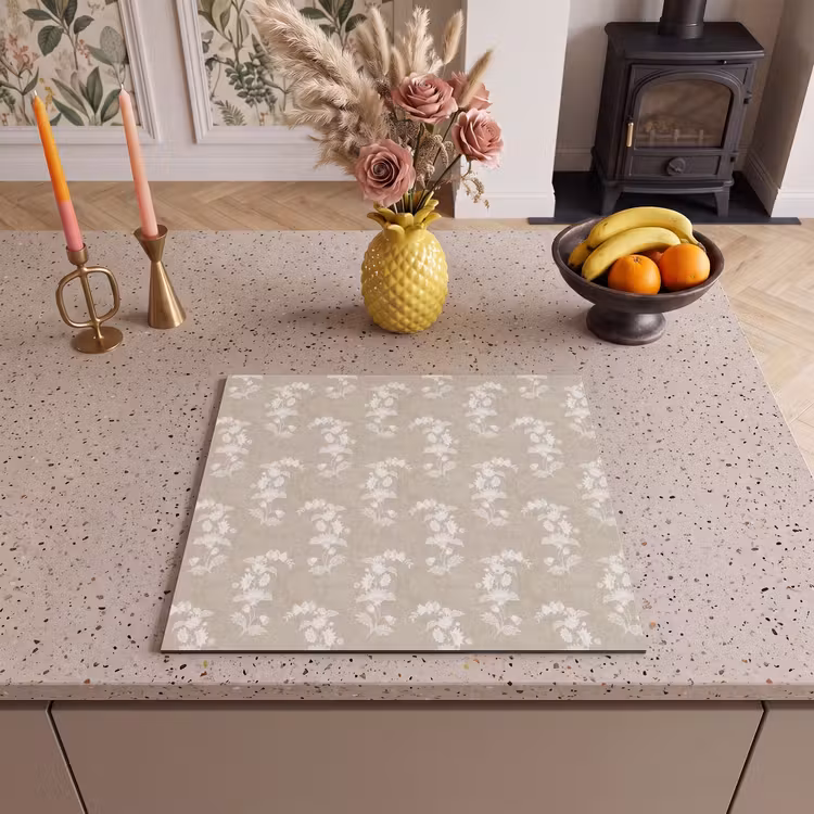 Inductie beschermer - Motief - Beige - Linnen — 3