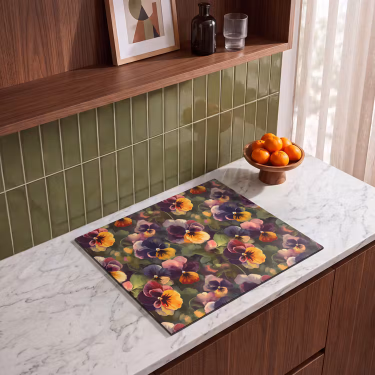 Inductie beschermer - Warm - Patroon - Penseel - Viooltjes — 4