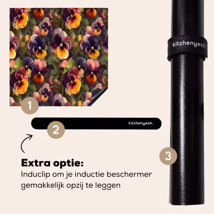 Inductie beschermer - Warm - Patroon - Penseel - Viooltjes — 8