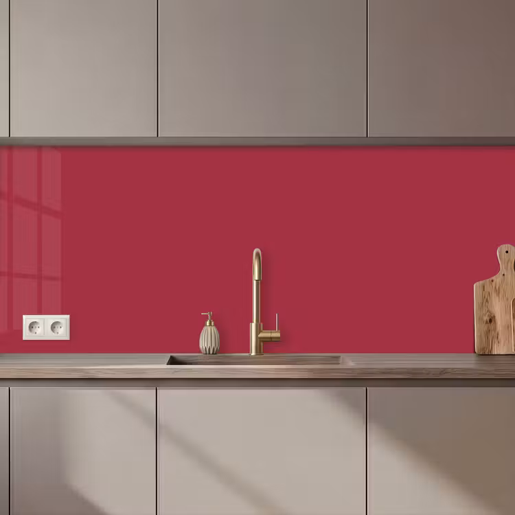 Keuken achterwand - Rood - Effen kleur — 1