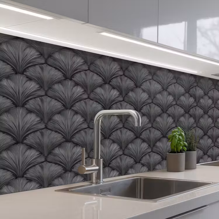 Keuken achterwand - Waaier - Motief - Grijs — 2