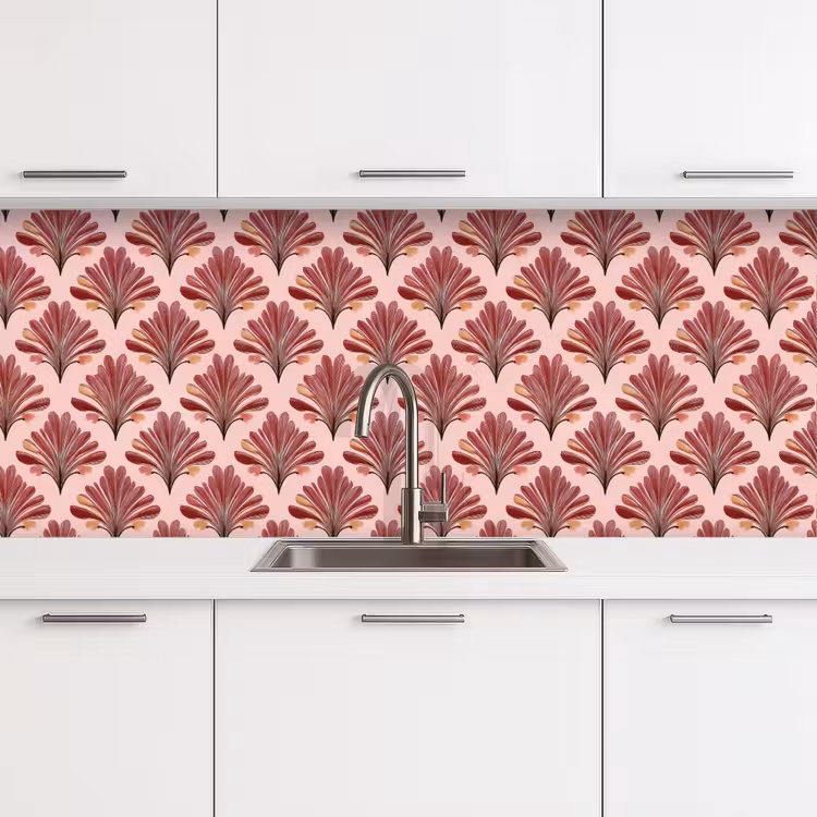 Keuken achterwand - Waaier - Roze - Rood — 4