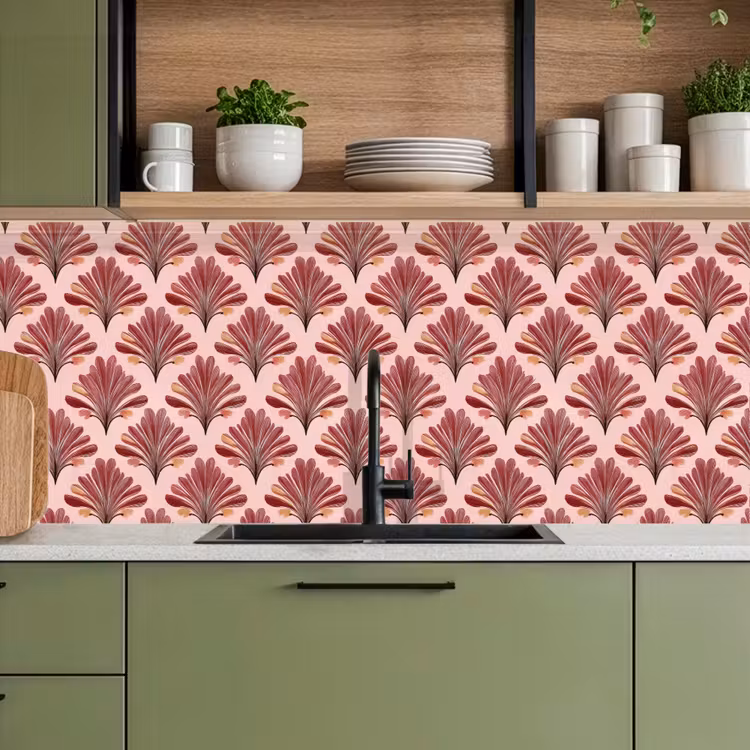 Keuken achterwand - Waaier - Roze - Rood — 7