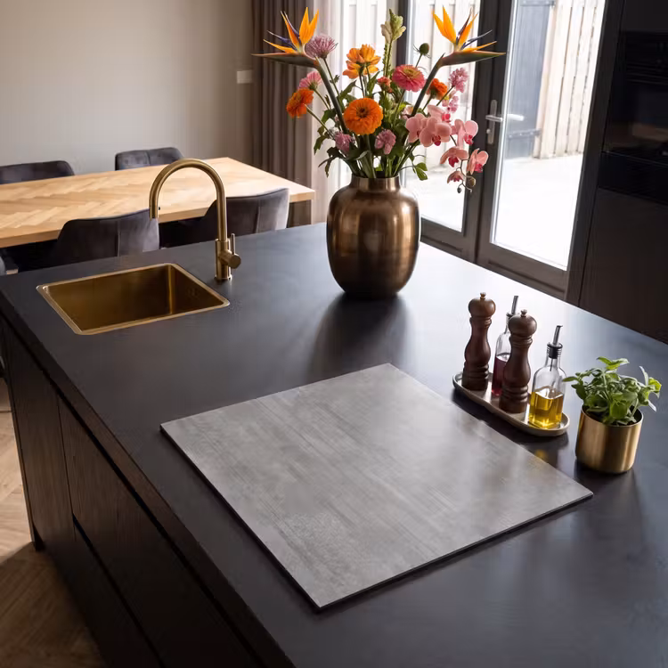 Inductie beschermer - Patroon - Beton - Grijs — 2
