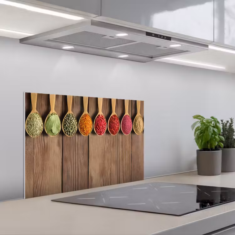 Spatscherm keuken - Lepels - Kruiden - Hout — 1