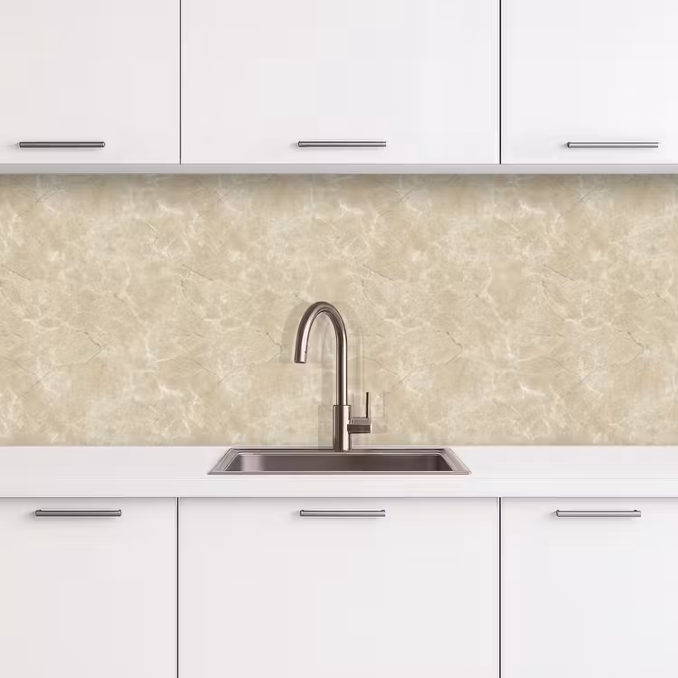 Keuken achterwand - Lichtbeige - Marmer - Diffusie adering — 4