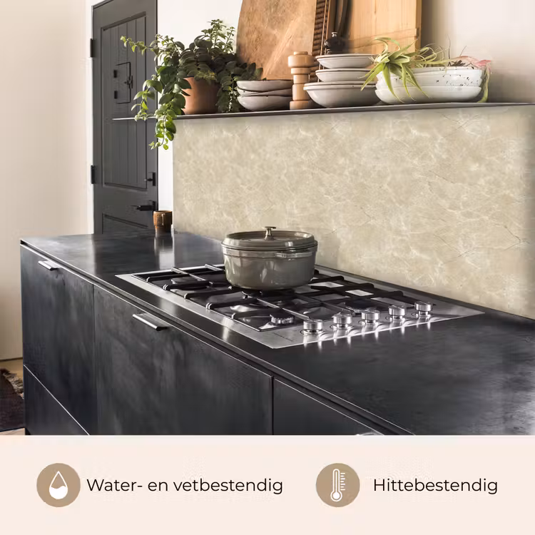 Keuken achterwand - Lichtbeige - Marmer - Diffusie adering — 5