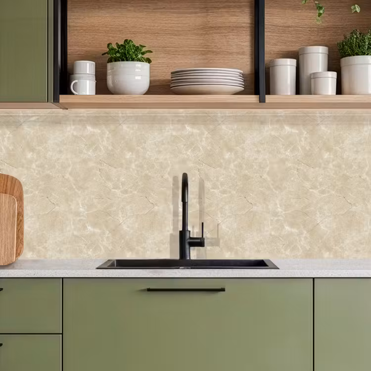 Keuken achterwand - Lichtbeige - Marmer - Diffusie adering — 7