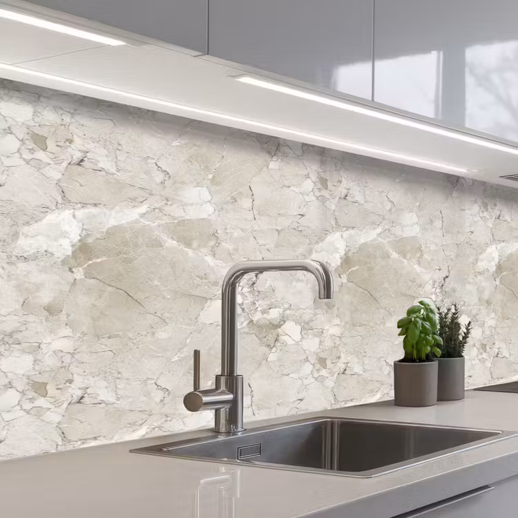 Keuken achterwand - Marmer - Grijs - Aders — 2