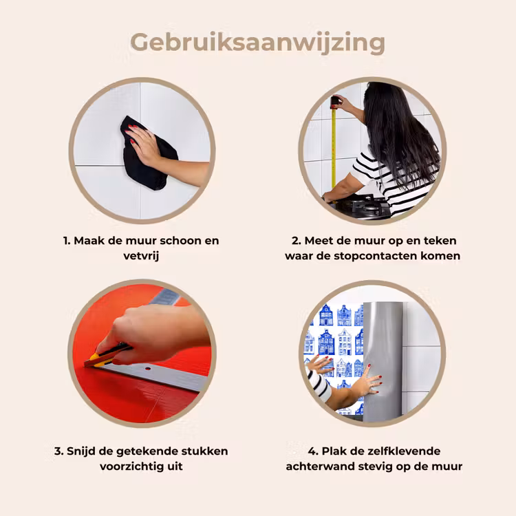 Keuken achterwand - Patroon - Huizen - Blauw — 8