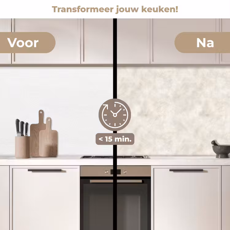Keuken achterwand - Crèmebeige - Marmer - Aders — 3