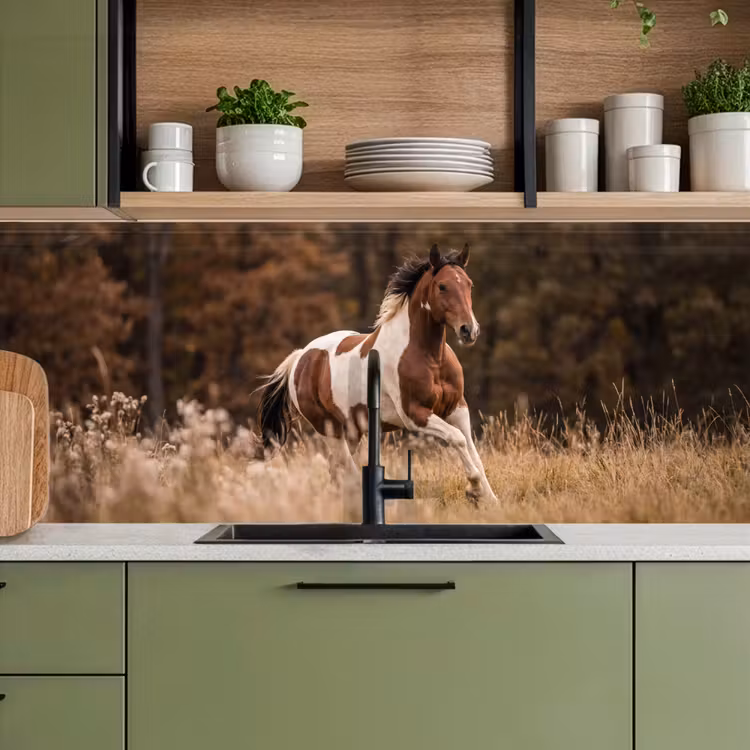 Keuken achterwand - Paard - Bruin - Gras — 7
