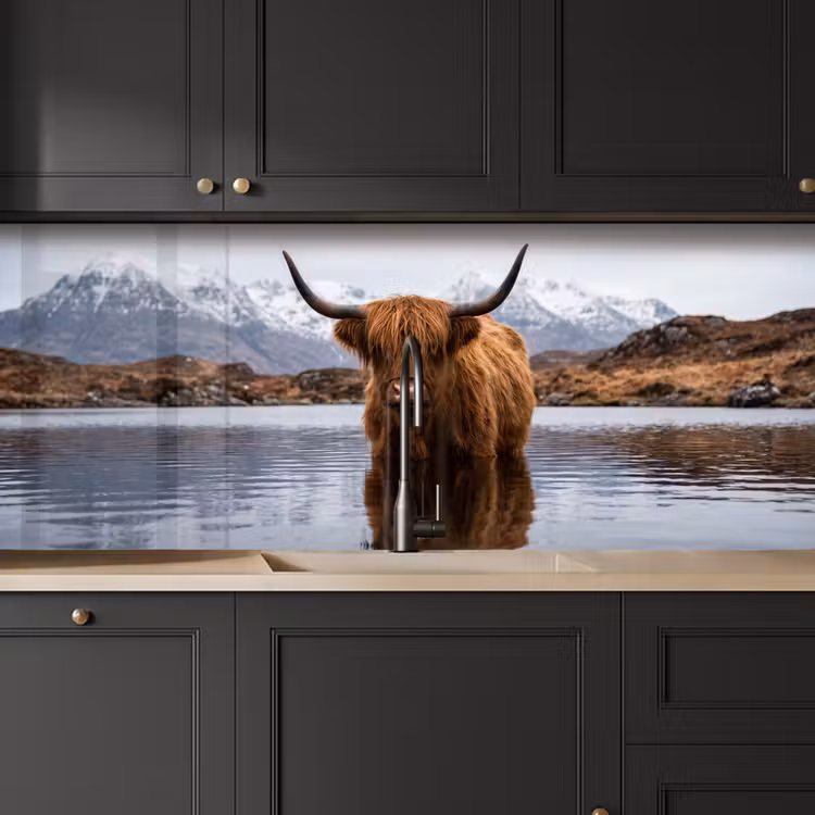Keuken achterwand - Schotse hooglander - Bruin - Water — 6