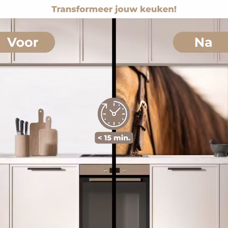 Keuken achterwand - Paard - Oog - Bruin — 3