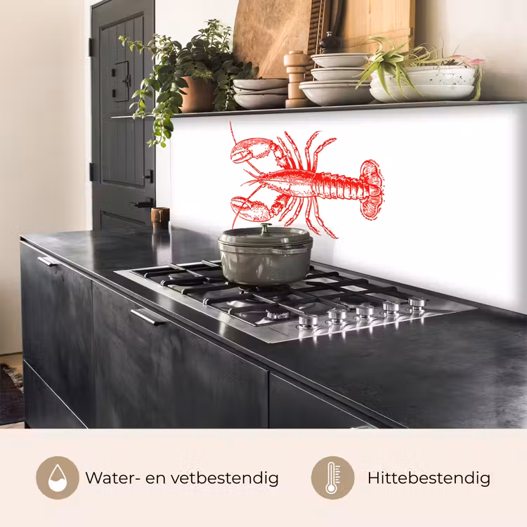 Keuken achterwand - Kreeft - Rood - Wit — 5