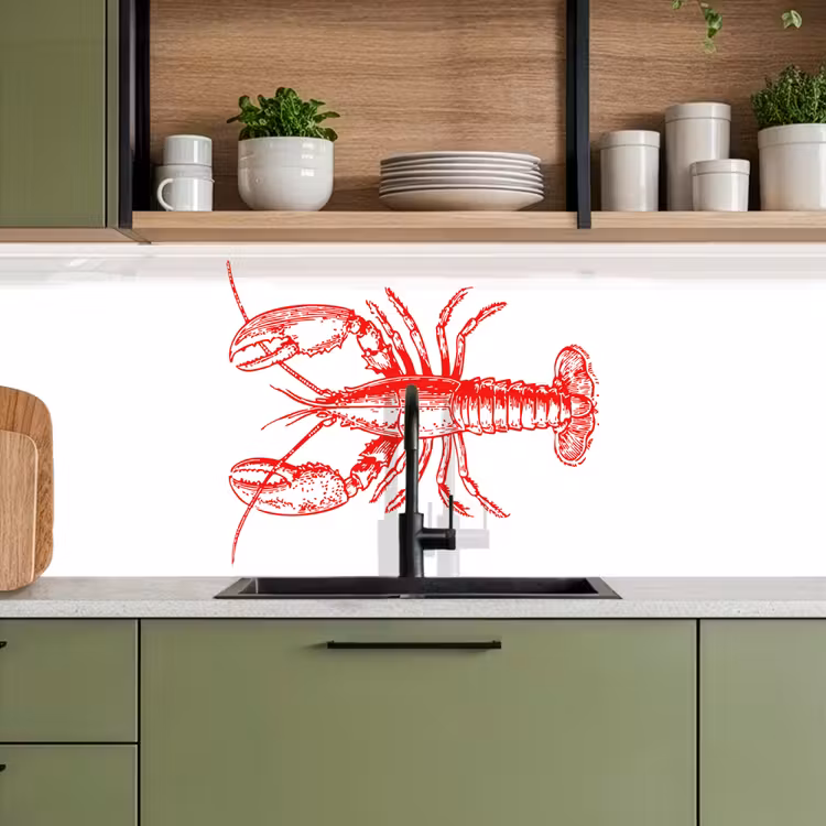 Keuken achterwand - Kreeft - Rood - Wit — 7