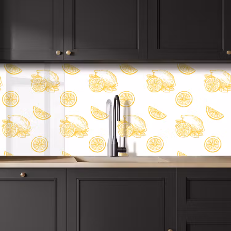 Keuken achterwand - Citroen - Patroon - Geel — 6