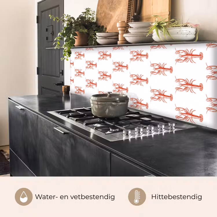 Keuken achterwand - Kreeften - Rood - Patroon — 5