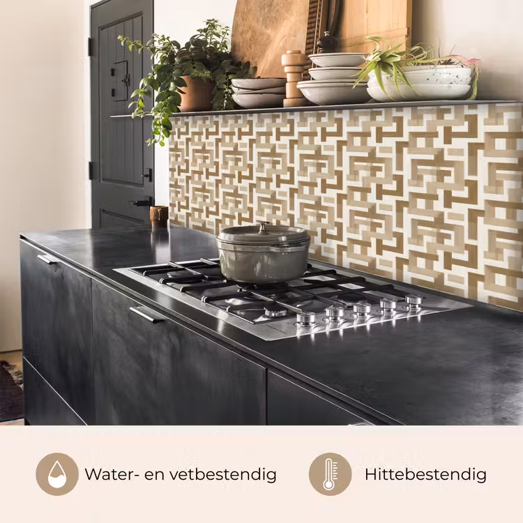 Keuken achterwand - Geometrisch - Retro - Bruin — 5