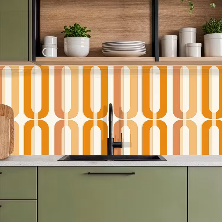 Keuken achterwand - U-vorm - Retro - Oranje — 7