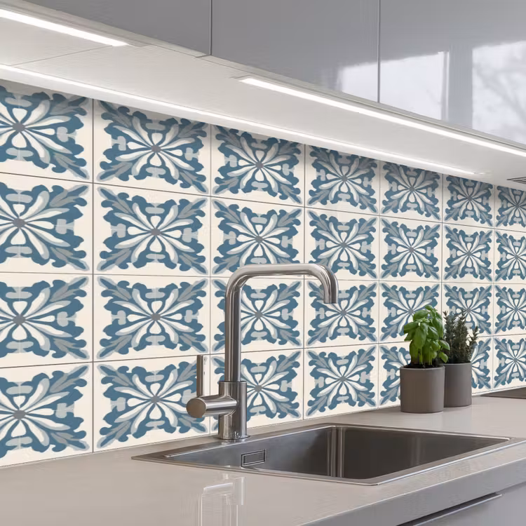 Keuken achterwand - Dessin - Tegel - Blauw — 2
