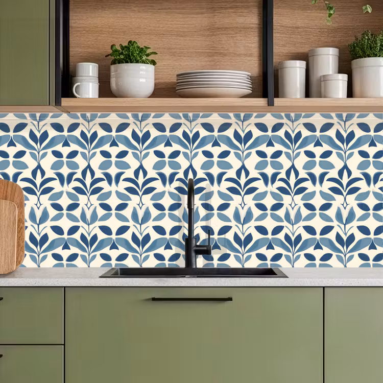 Keuken achterwand - Flora - Modern - Blauw — 7