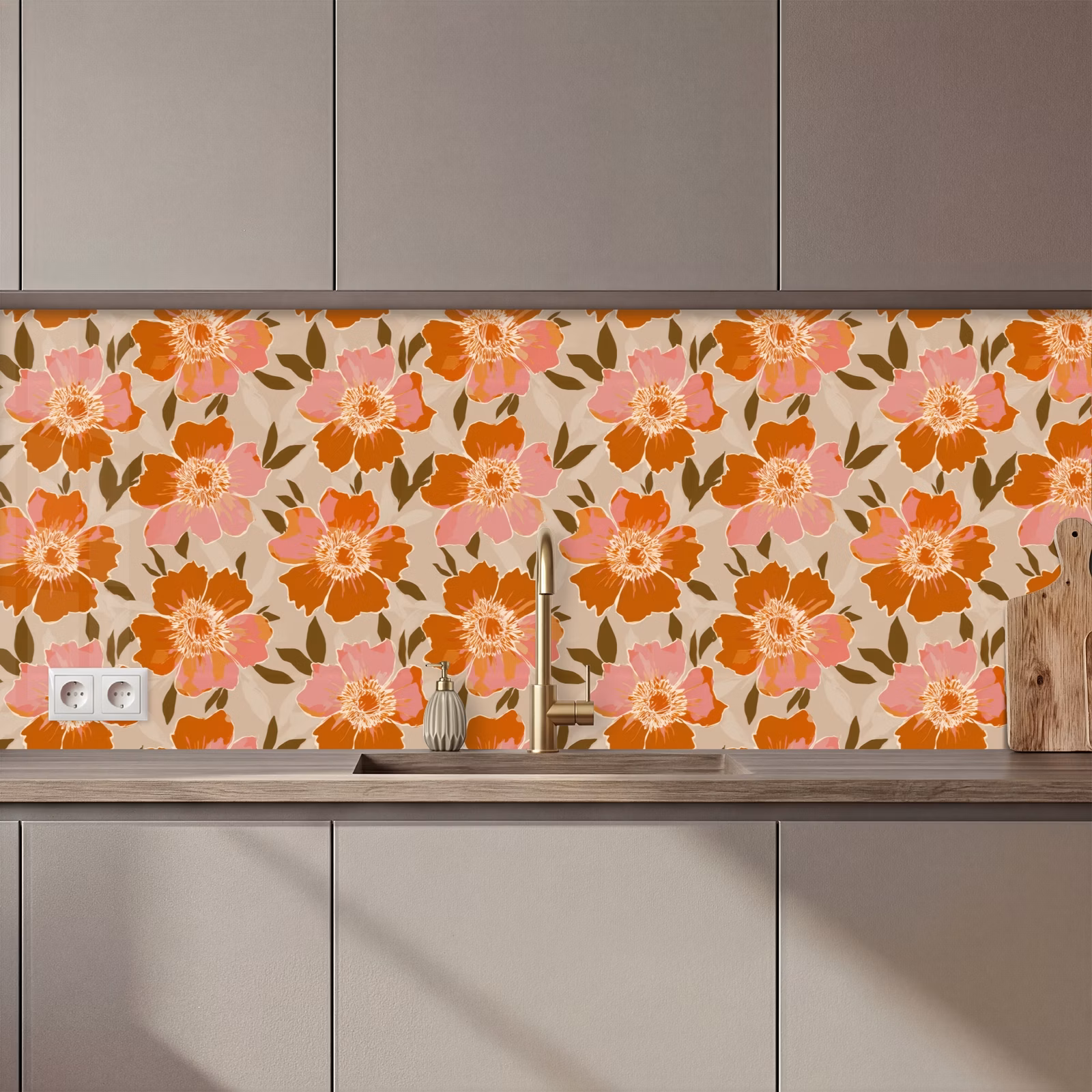 Keuken achterwand - Bloemen - Motief - Retro — 1