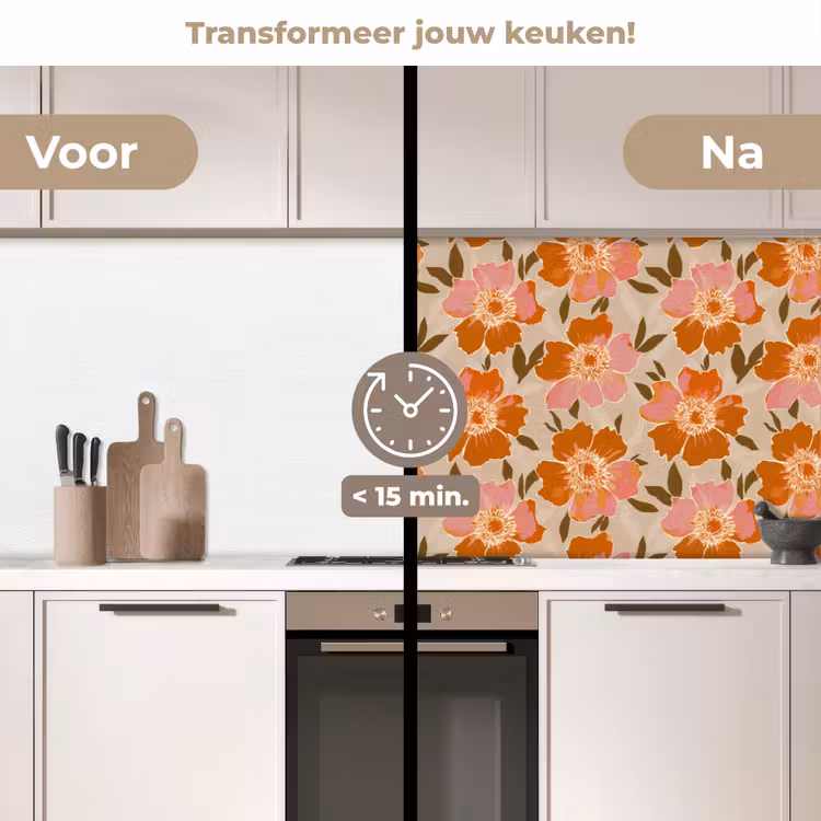 Keuken achterwand - Bloemen - Motief - Retro — 3