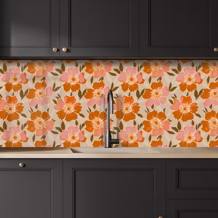 Keuken achterwand - Bloemen - Motief - Retro — 6
