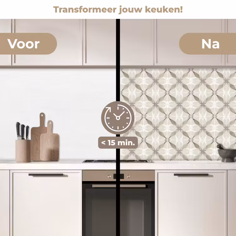 Keuken achterwand - Grafisch - Patroon - Grijs — 3